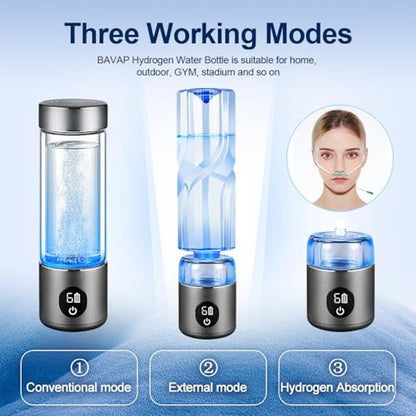 Hydrogen Water: BAVAP Hydrogen Water Bottle 14.1oz – Close-up Detail