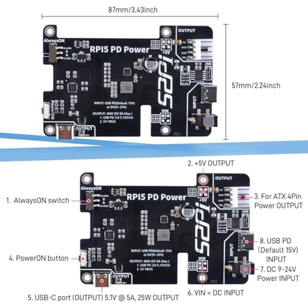 Power Geeekpi: GeeekPi PD Power Expansion Board for – Close-up Detail