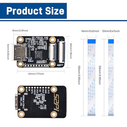 Raspberry GeeekPi: GeeekPi HDMI to CSI2 Adapter Board for – Side View
