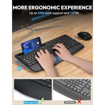 Sablute Wireless Keyboard and Mouse Combo – Side View