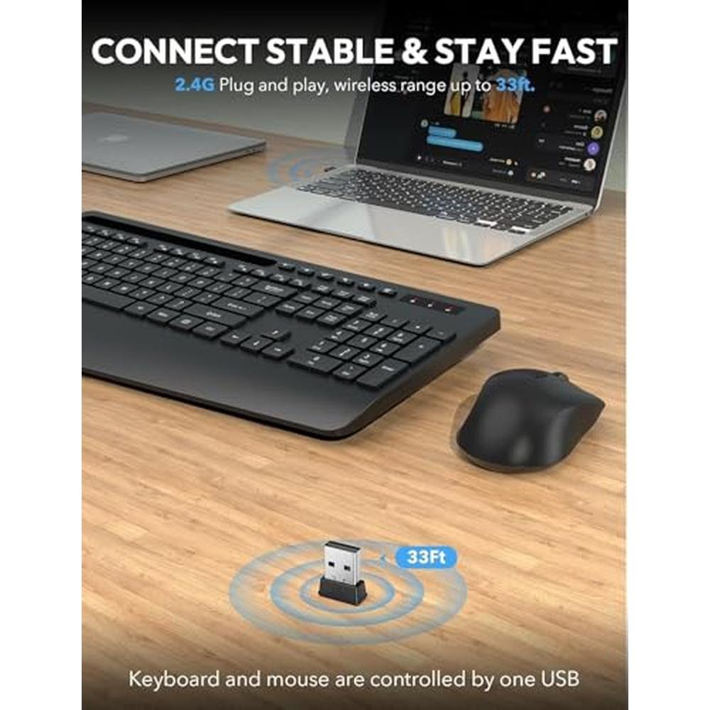 Sablute Wireless Keyboard and Mouse Combo – In Use