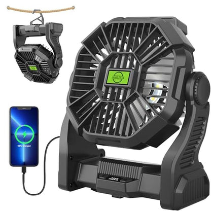 Portable Camping Fan: TDLOL Rechargeable 270 Pivot LED Light – Front View