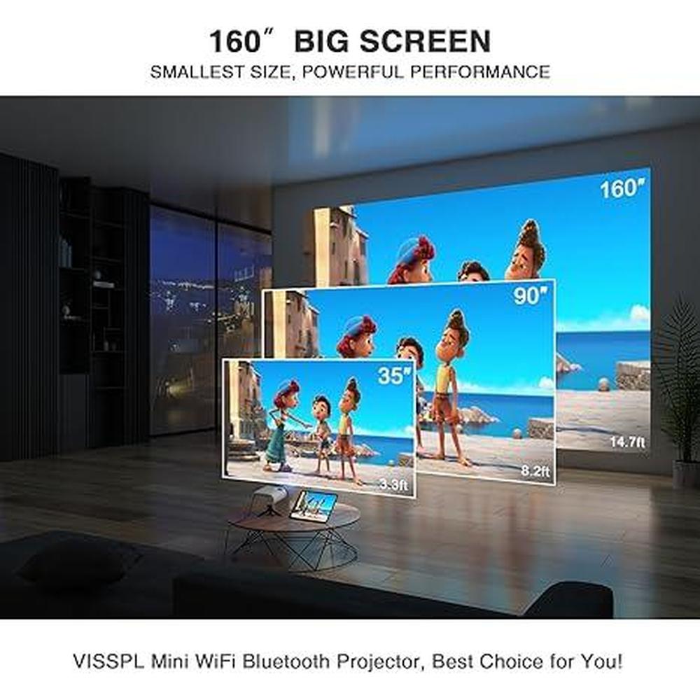 Projector WiFi: VISSPL Mini Projector with Bluetooth – Side View