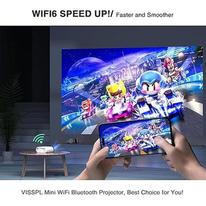 Projector WiFi: VISSPL Mini Projector with Bluetooth – In Use