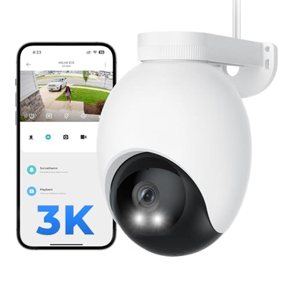 Security Camera: IMILAB EC6 3K Plug-in Outdoor Camera for – Front View