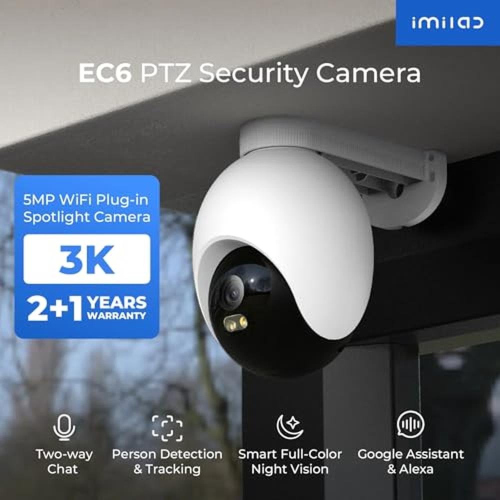 Security Camera: IMILAB EC6 3K Plug-in Outdoor Camera for – Side View