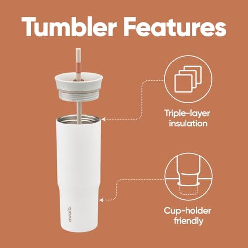 Owala Stainless Steel Triple Layer Insulated Travel Tumbler – Side View
