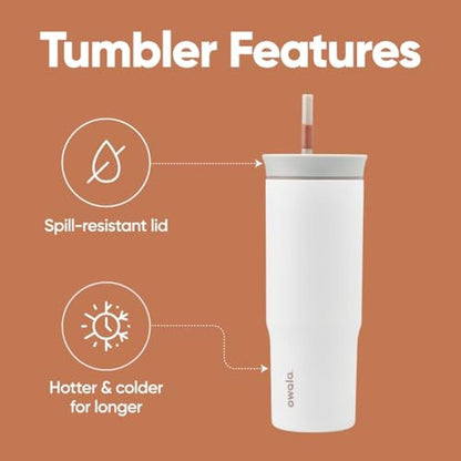 Owala Stainless Steel Triple Layer Insulated Travel Tumbler – Close-up Detail