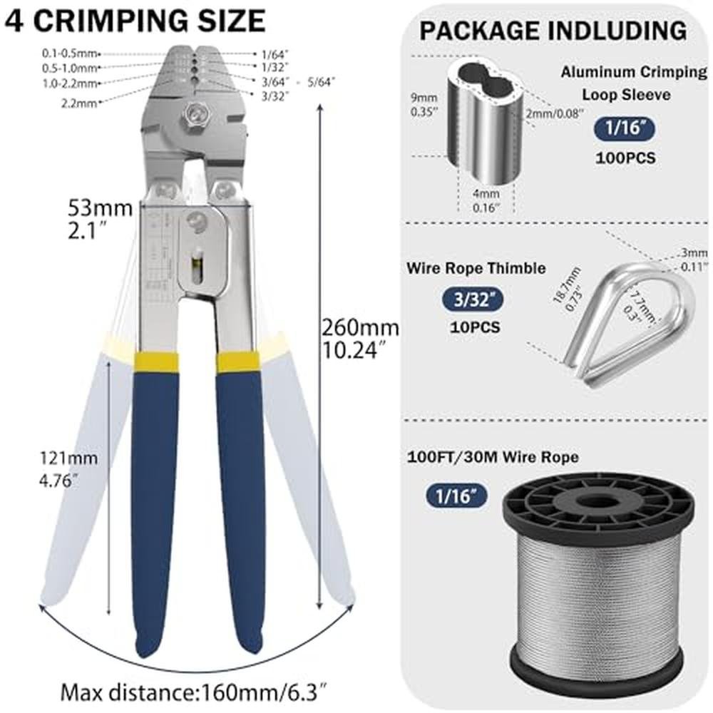 Wire Crimping: YingYa BIS Wire Crimping Tool Kit 100ft – Side View