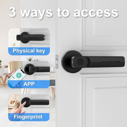 Fingerprint Door Lock: Smart Fingerprint Door Knob – Side View