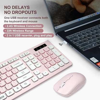Wireless Keyboard Mouse Combo – Side View