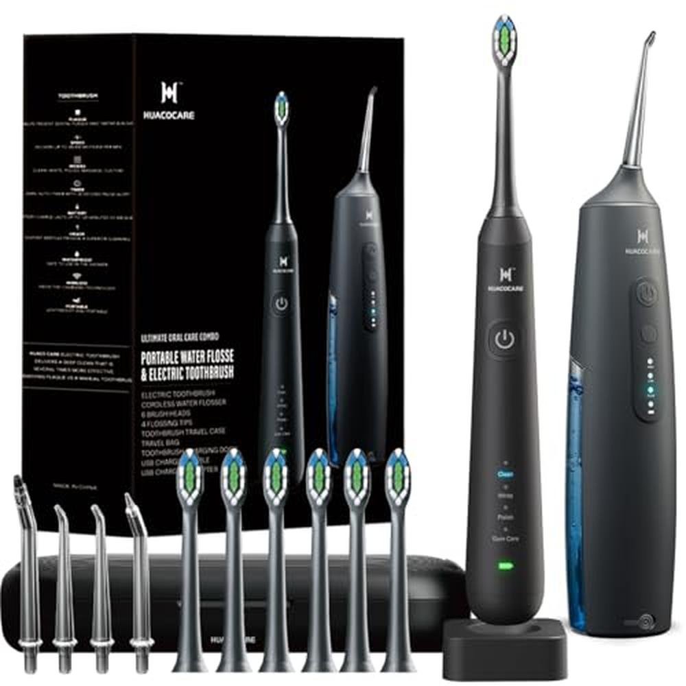 Oral Clean Kit: HUACO CARE 2-1 Water Dental Flosser & – Front View