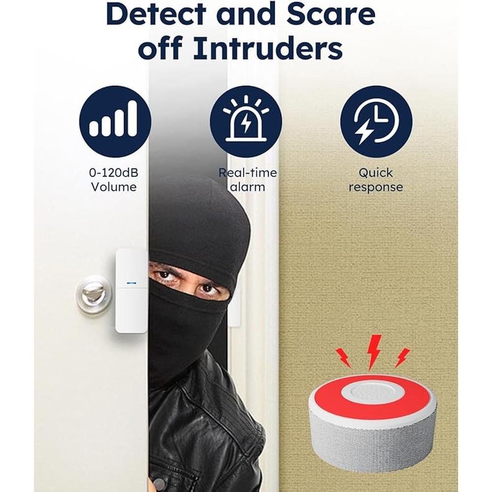 Alarm Security: Tolviviov 15-Piece DIY Door Alarm Security – Side View