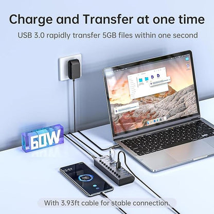 SSK 10 Port Powered USB 3.0 Hub – Close-up Detail