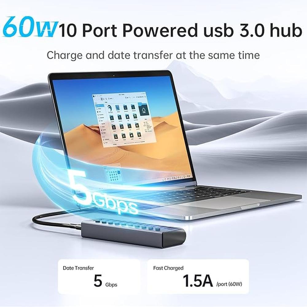 SSK 10 Port Powered USB 3.0 Hub – Packaging