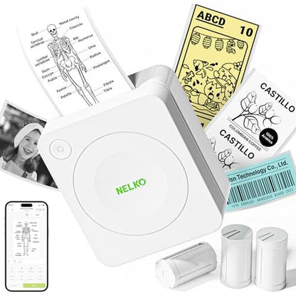 Sticker Printer: Nelko PM230 Portable Sticker Maker with 3 – Front View