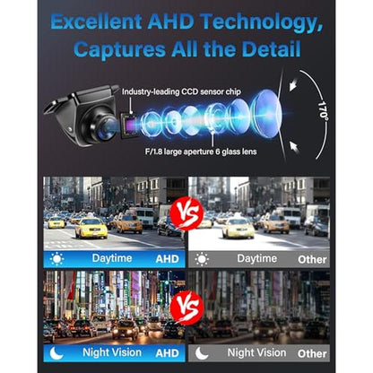 Camera Reverse: AHD 1080P Backup Camera 360 Rotatable – Side View