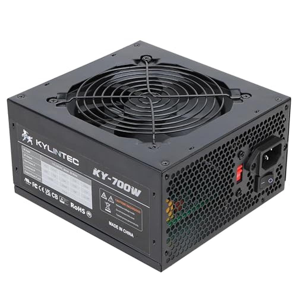 700w Power Supply: KY-700 Black Non-Modular ATX PSU – Front View