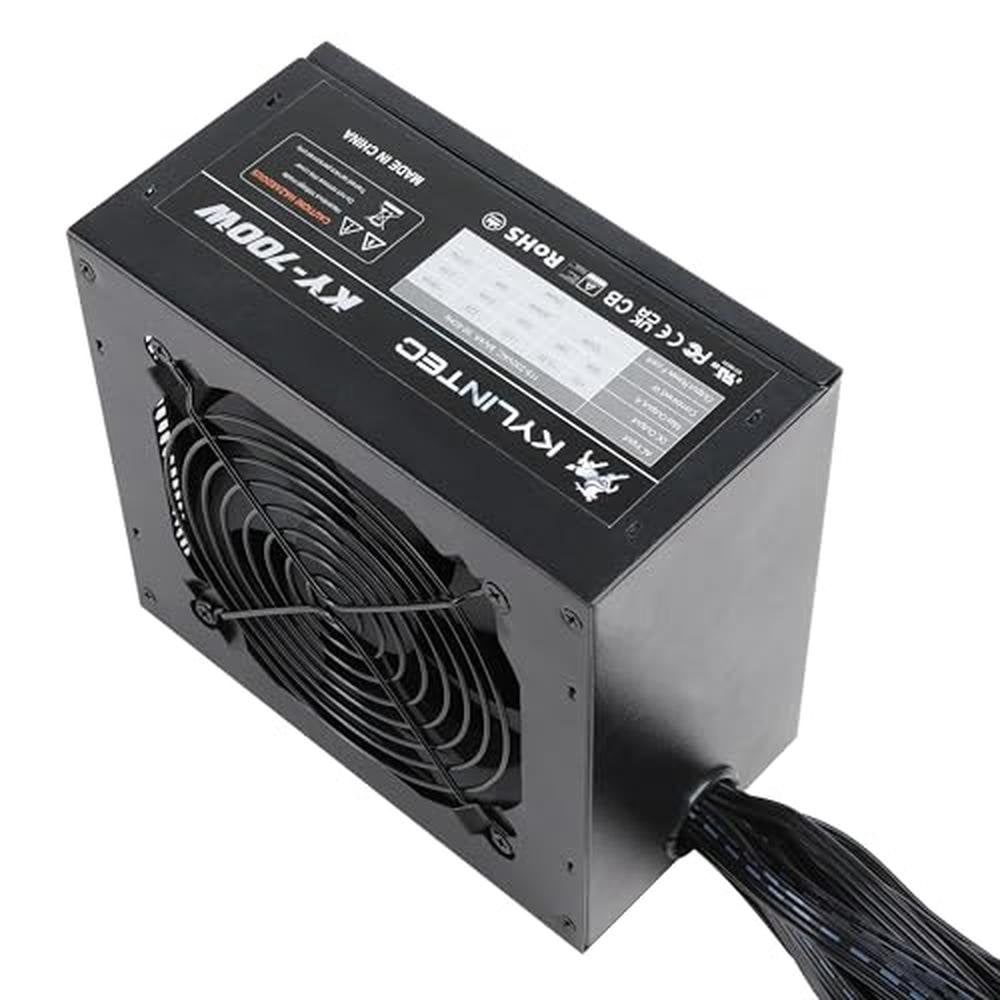700w Power Supply: KY-700 Black Non-Modular ATX PSU – Side View