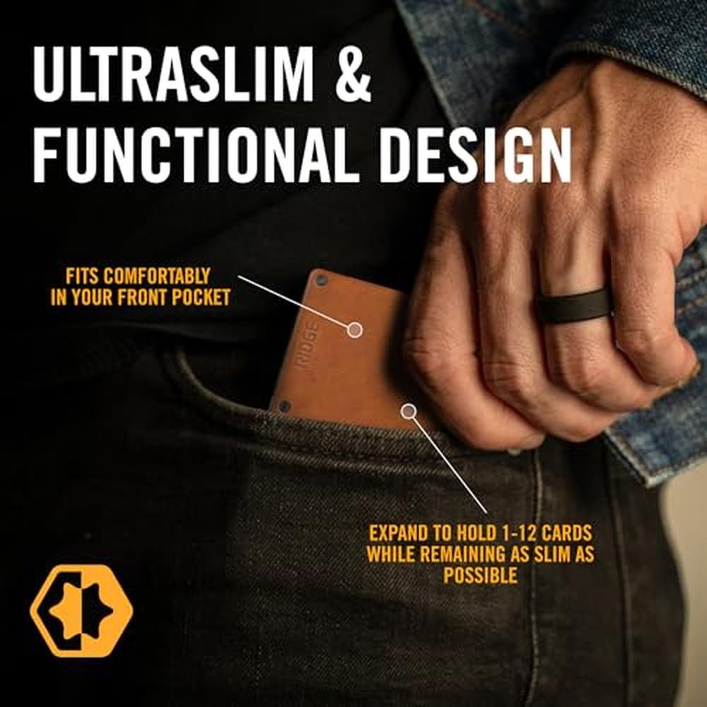 Ridge Wallet for Men: Slim Minimalist Compact Wallet with – Side View