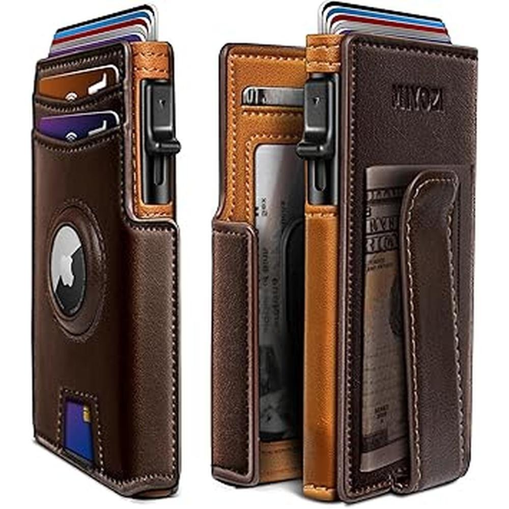 Wallet Airtag: miyozi Metal Case Smart Slim Pop-up Credit – Front View