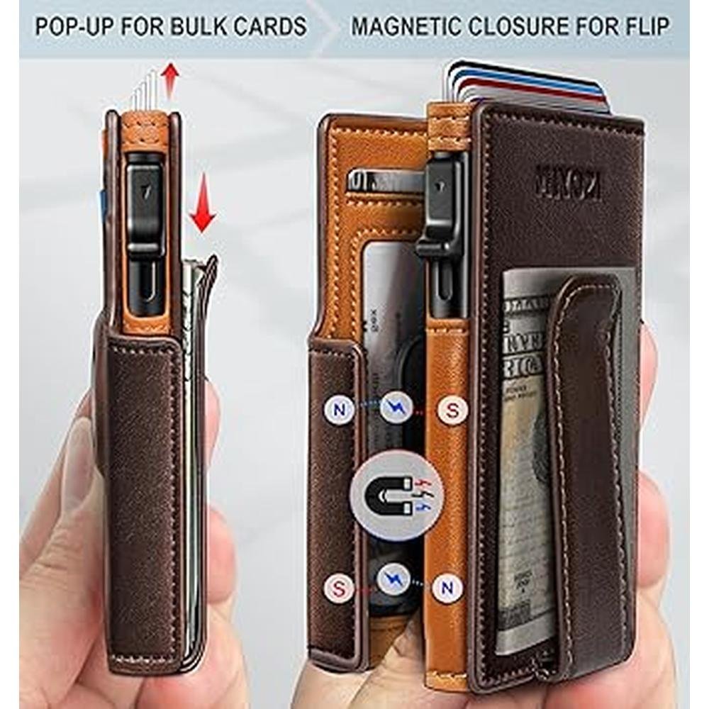 Wallet Airtag: miyozi Metal Case Smart Slim Pop-up Credit – In Use