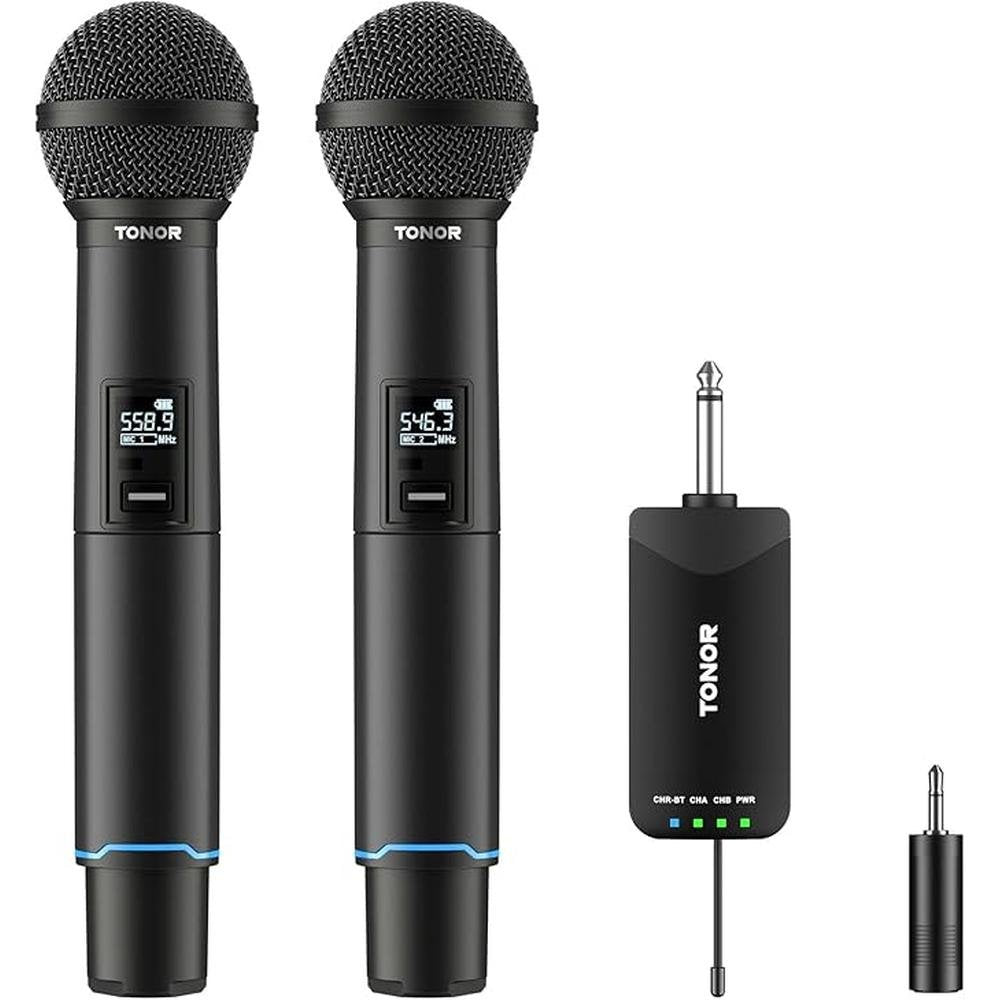 Mic Tonor: TONOR TW720 Rechargeable Wireless Microphones – Front View