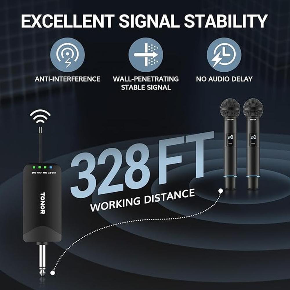 Mic Tonor: TONOR TW720 Rechargeable Wireless Microphones – Close-up Detail