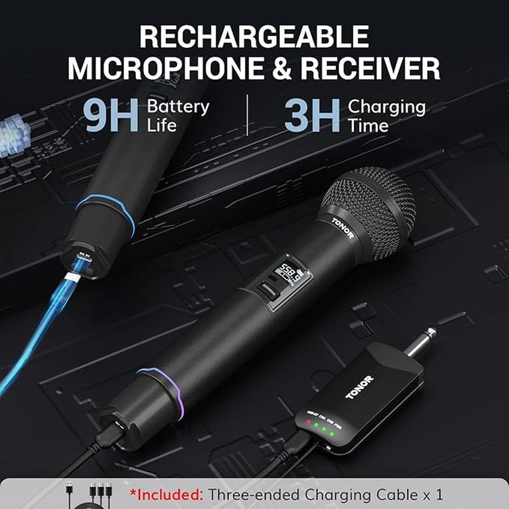Mic Tonor: TONOR TW720 Rechargeable Wireless Microphones – Packaging