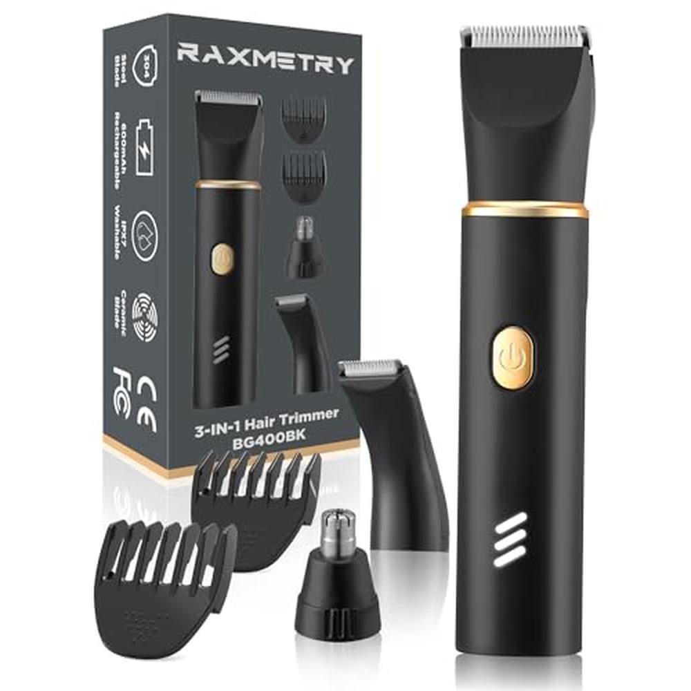 Hair Trimmer for Men: RAXMETRY Manscape 3-in-1 Electric – Front View