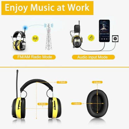 Ear Protection: AM/FM Radio Headphones with Digital Display – In Use