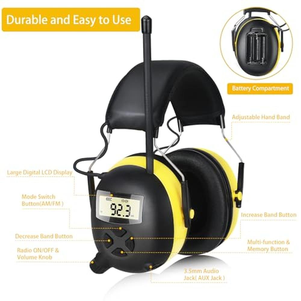 Ear Protection: AM/FM Radio Headphones with Digital Display – Packaging