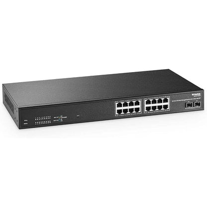 MokerLink 16 Port 2.5G Managed Ethernet Switch with 2x10G – Front View