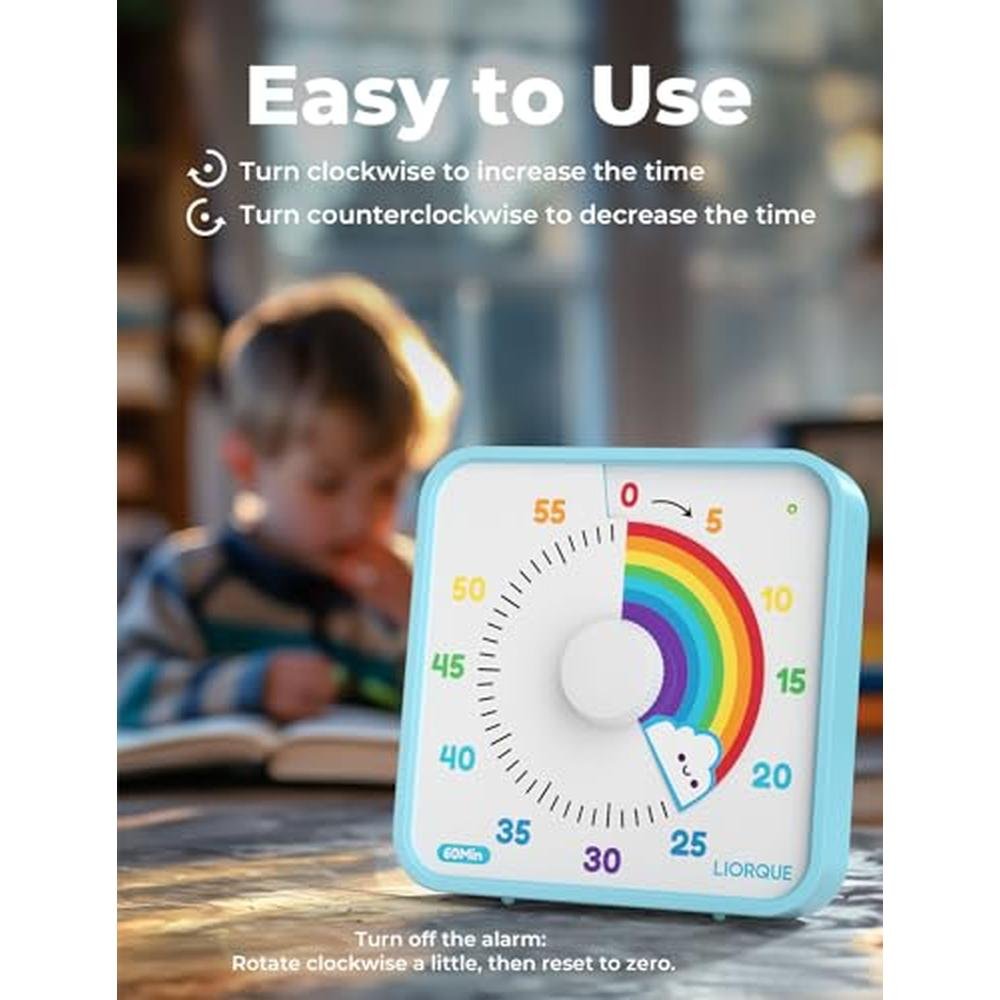 Time Management Mastery: LIORQUE 60 Minute Visual Timer for – Side View