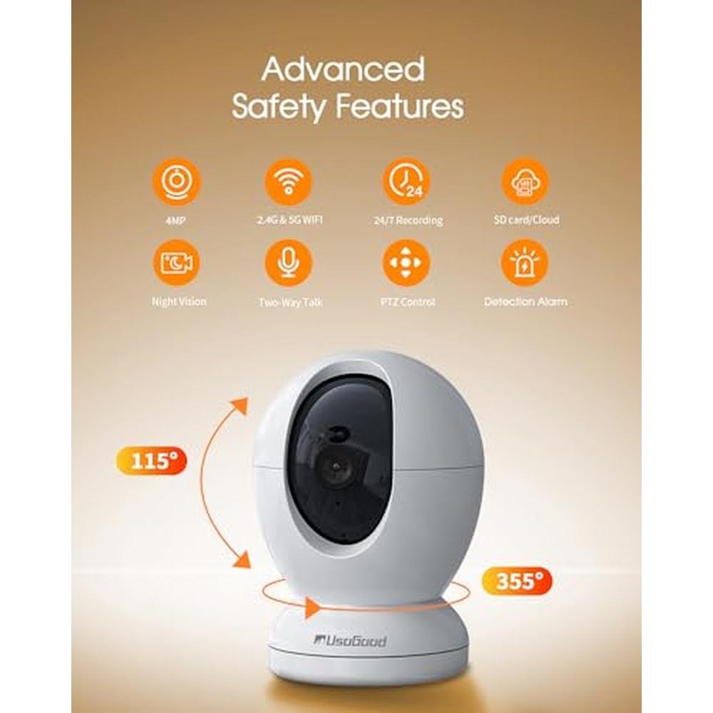 usogood 2.5K Indoor Camera for Home Security – Front View