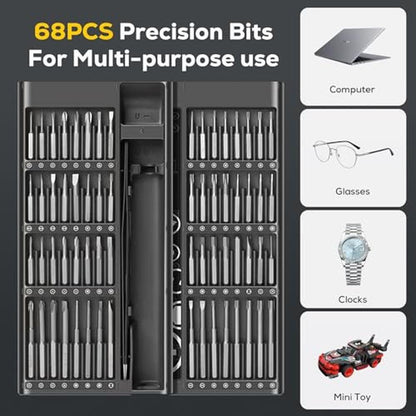 Electric Screwdriver: 68-in-1 Mini Cordless Rechargeable – Side View