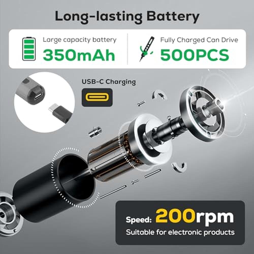 Electric Screwdriver: 68-in-1 Mini Cordless Rechargeable – Close-up Detail