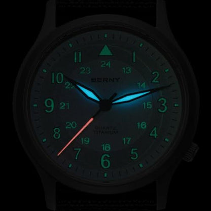 Men Watch: BERNY Titanium Field Wrist Watch 5ATM Waterproof – Packaging