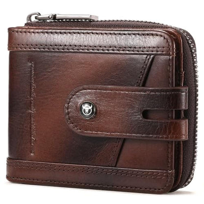 Men Wallet: BULLCAPTAIN Genuine Leather Men's Wallet with – Front View