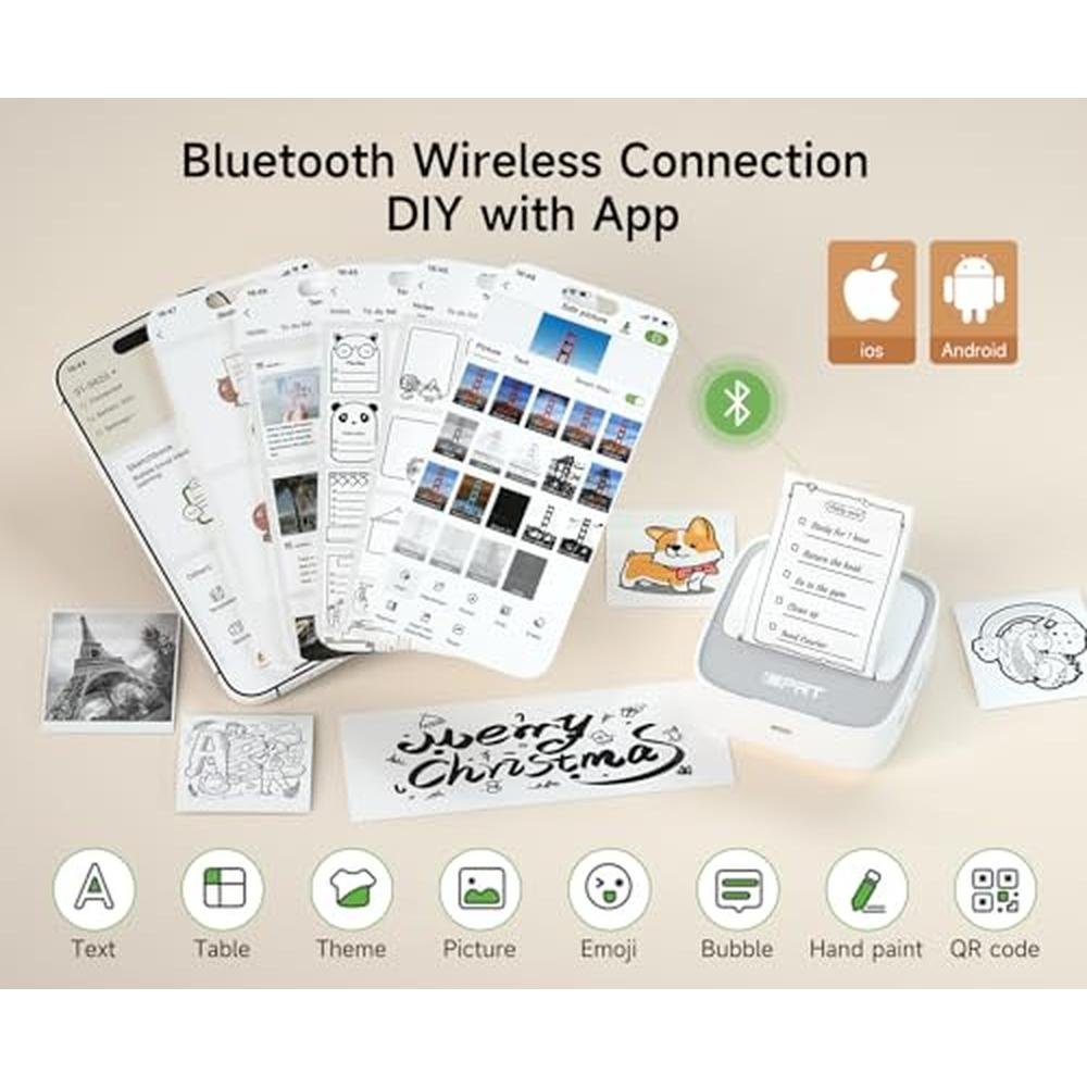 Sticker Printer: iDPRT Portable Sticker Maker Machine with – Side View