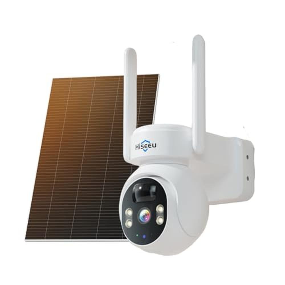 Camera Hiseeu: Hiseeu Solar Camera Outdoor 4MP Wireless – Front View