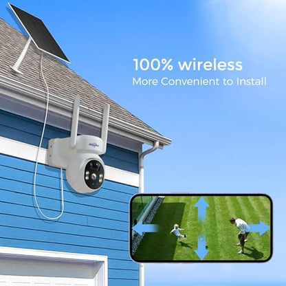 Camera Hiseeu: Hiseeu Solar Camera Outdoor 4MP Wireless – Side View