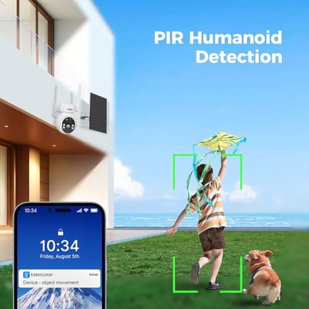 Camera Hiseeu: Hiseeu Solar Camera Outdoor 4MP Wireless – Close-up Detail