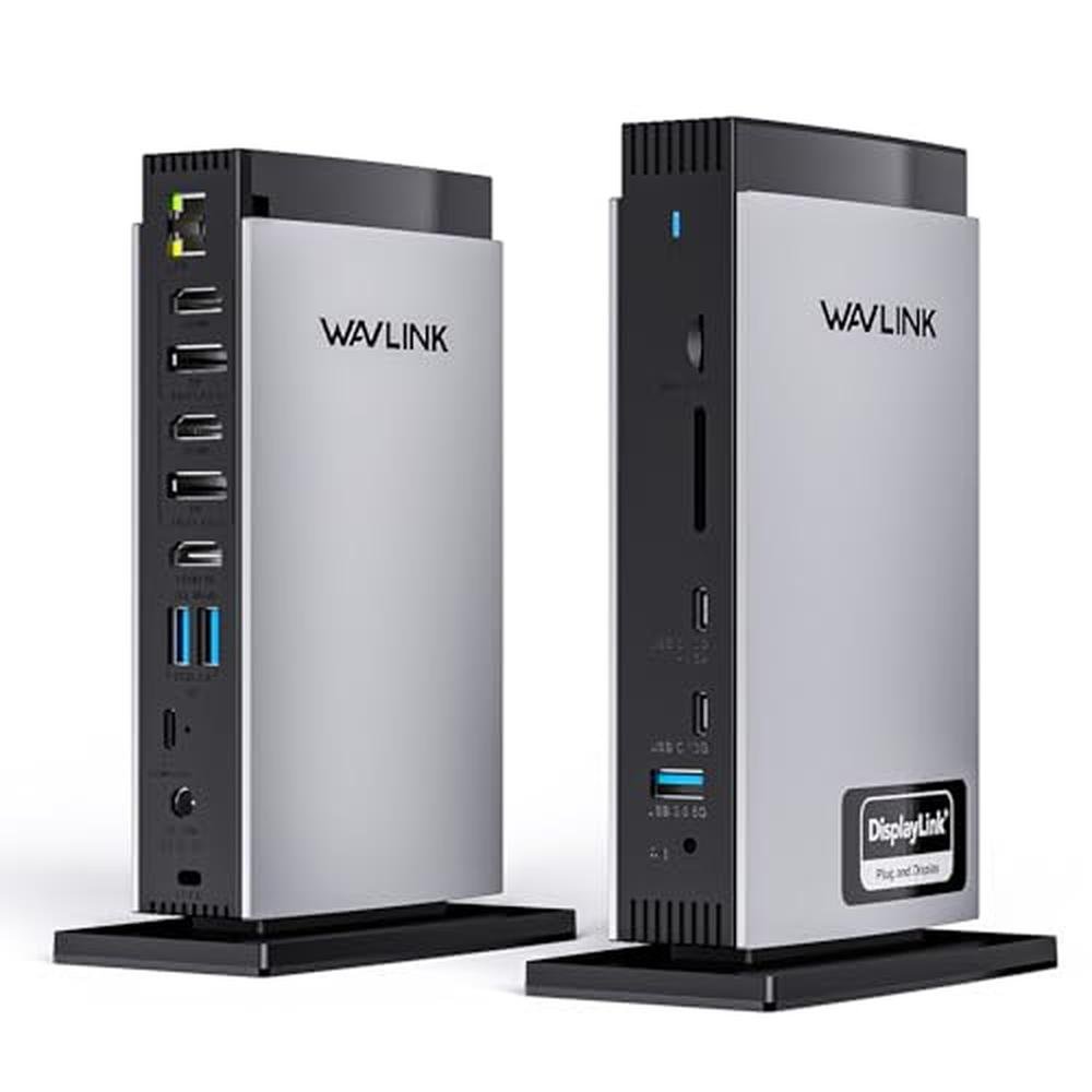 WAVLINK Docking Station: WAVLINK USB C 15-in-1 Laptop Dock – Front View