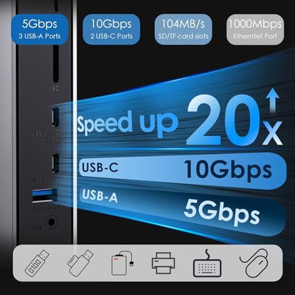 WAVLINK Docking Station: WAVLINK USB C 15-in-1 Laptop Dock – Close-up Detail