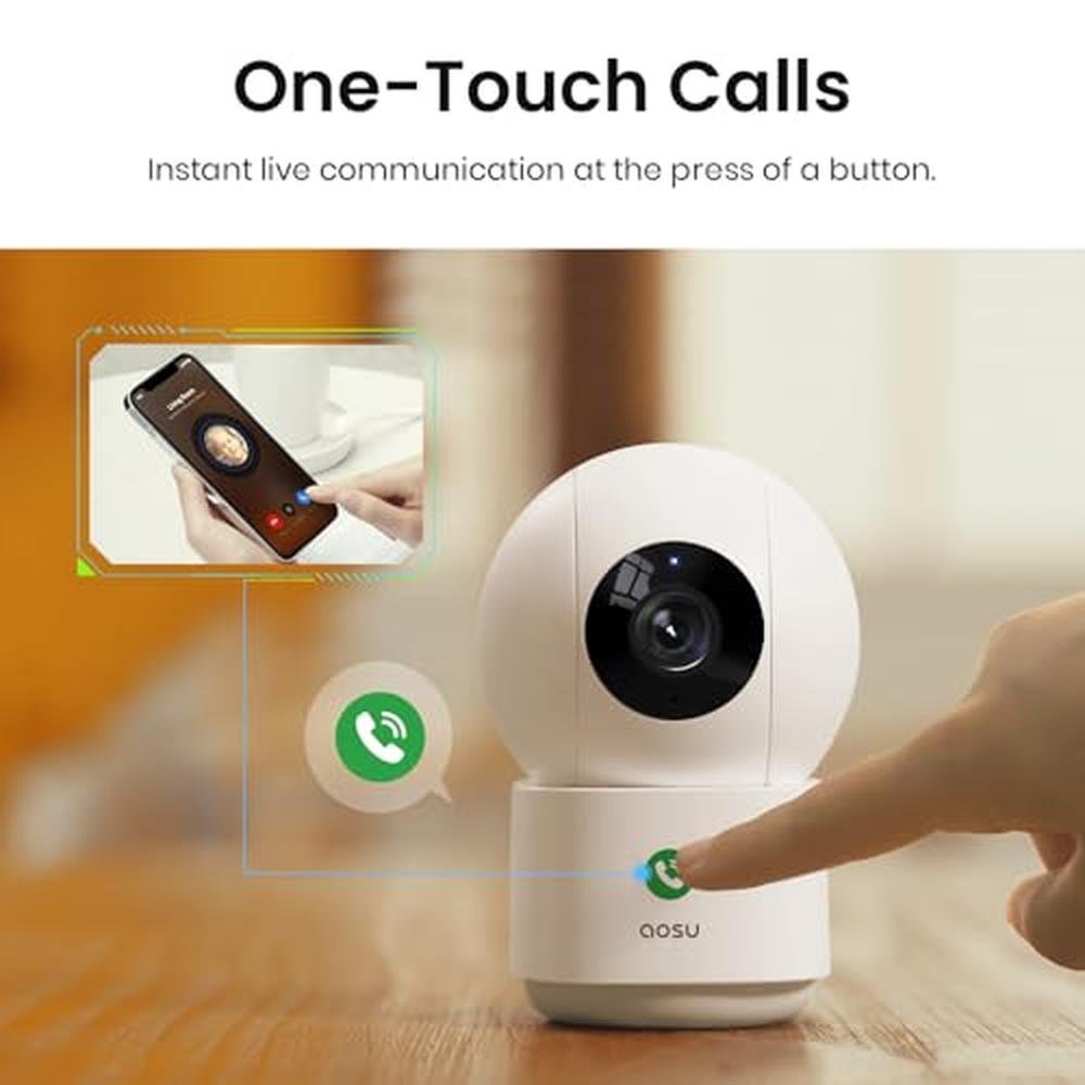 Security Camera: AOSU 4MP Indoor 2.5K Baby Monitor Pet – Close-up Detail