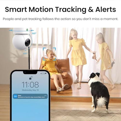 Security Camera: AOSU 4MP Indoor 2.5K Baby Monitor Pet – In Use