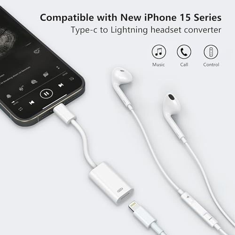 Lightning Audio: USB C to Lightning Audio and Charge – Side View