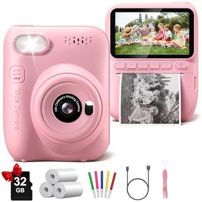 Best Kids Camera with Instant Print: 32MP 3.0" HD Digital – Front View