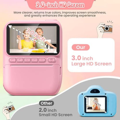 Best Kids Camera with Instant Print: 32MP 3.0" HD Digital – Side View